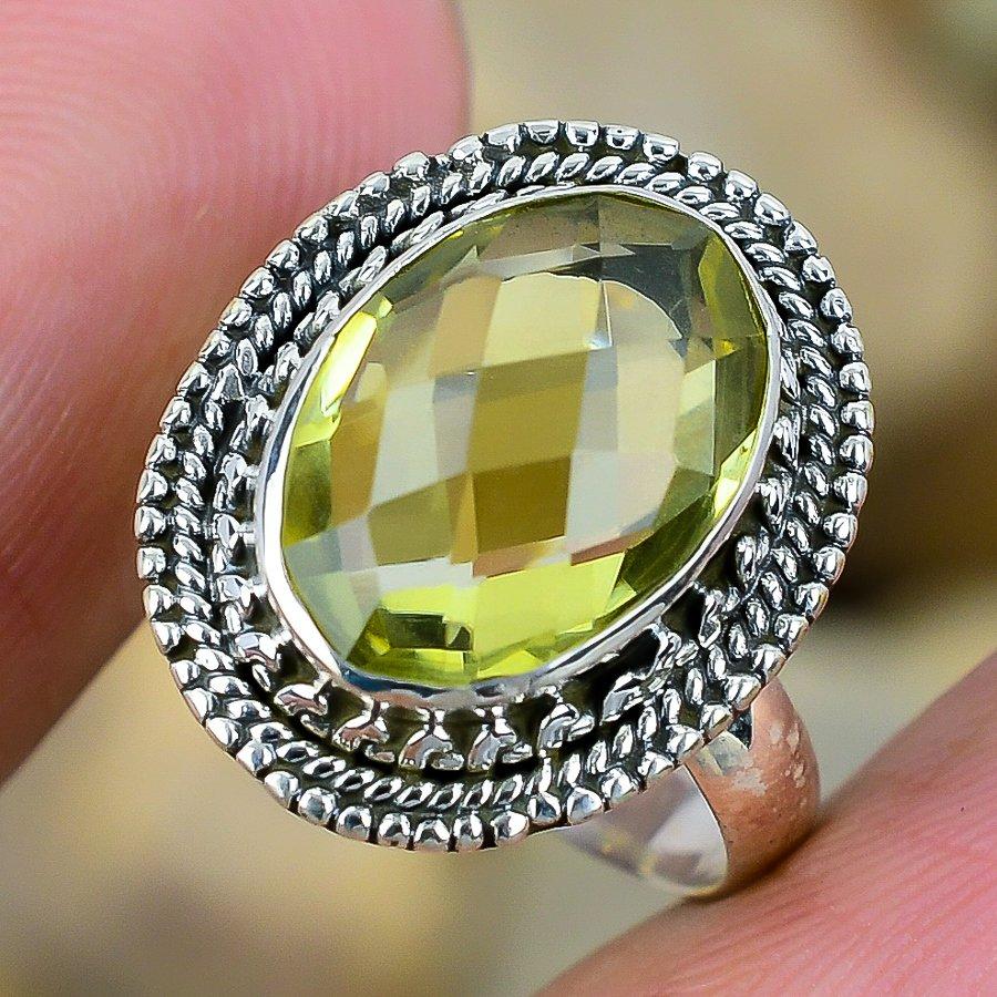 

Lemon Quartz Solid 925 Sterling Silver Handmade Ring s.6.5 SR7364-169