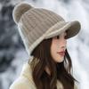 Hairball Knitted Hat, Fleece Thickened Warm Hat, Outdoor Leisure Wool Hat,Women's Winter Knitted Wool Hat Outdoor Travel Windproof Hat