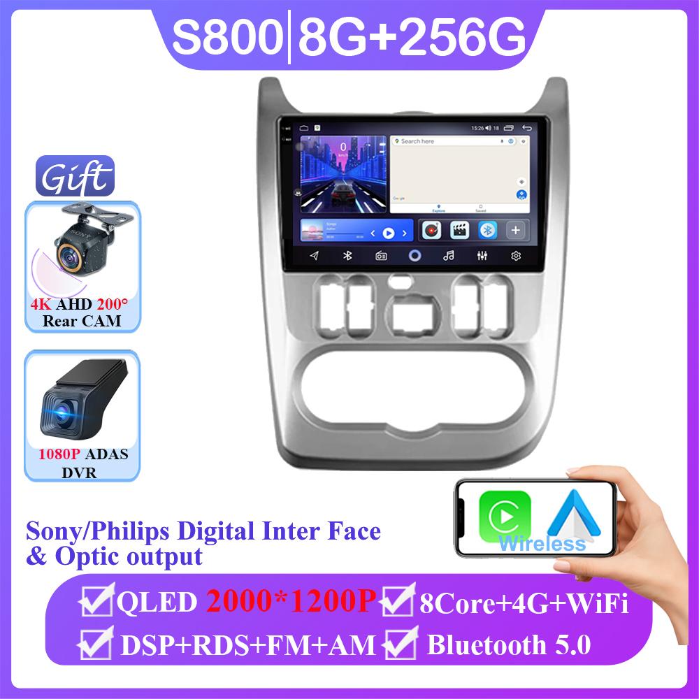 Android 14 For Renault Logan 1 Sandero 2009 - 2015 For Lada Largus Lergus 2012-2020 for Dacia Duster 2010-2017 Auto Radio Player