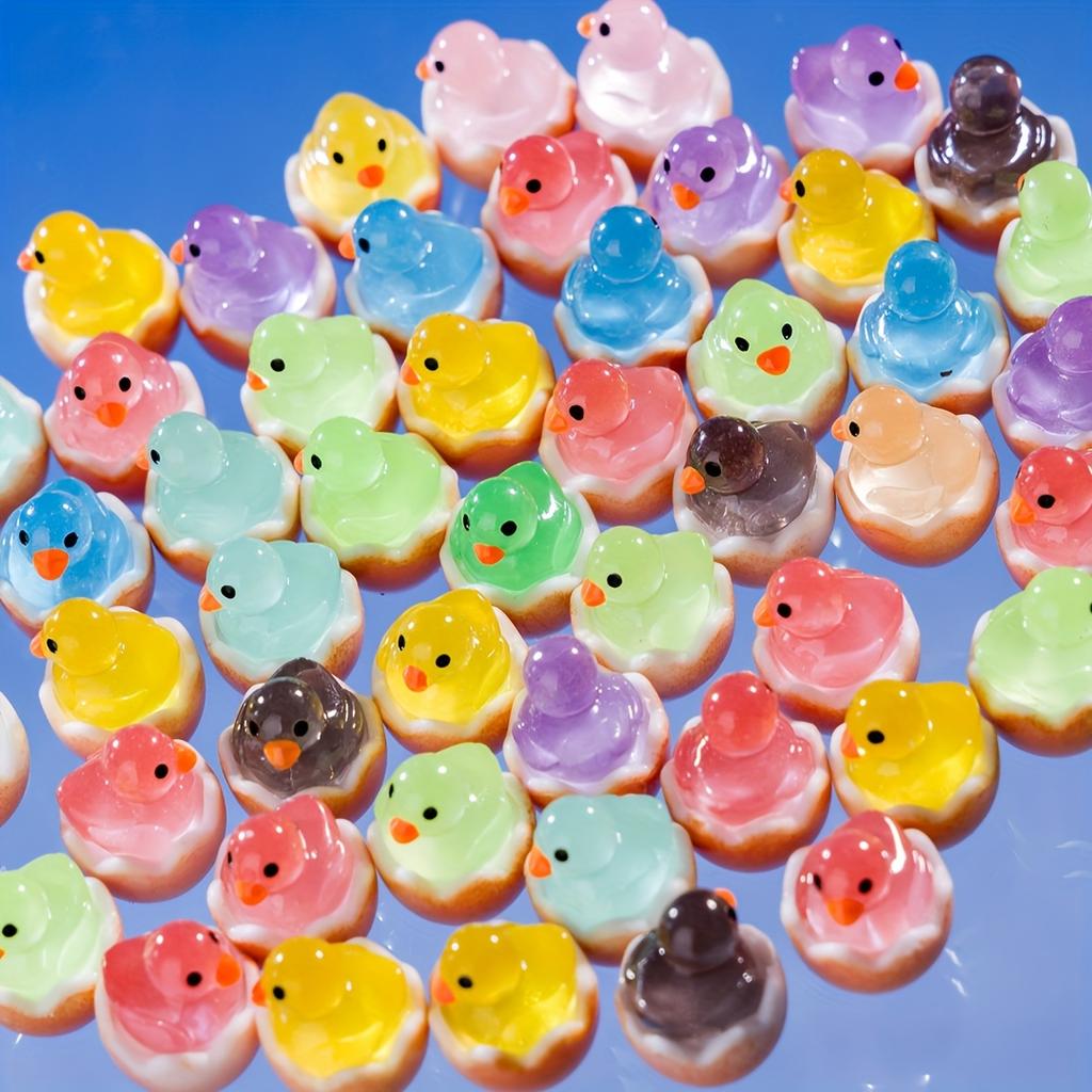 30 Pièces Mini Figurines Canard Lumineuses dans le Noir Statuettes Coquille d'Œuf en Résine Pour Jardins de Fées DIY Décoration d'Étagère de Table Cadeaux d'Anniversaire