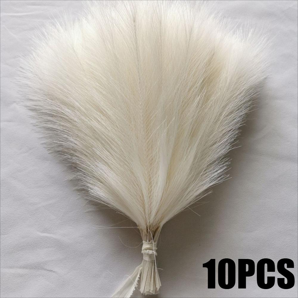GeeParty 10Pcs Fluffy Pampas Grass Fake Reed Simulated Artificial Flower Boquet for Birthday Party Decoration