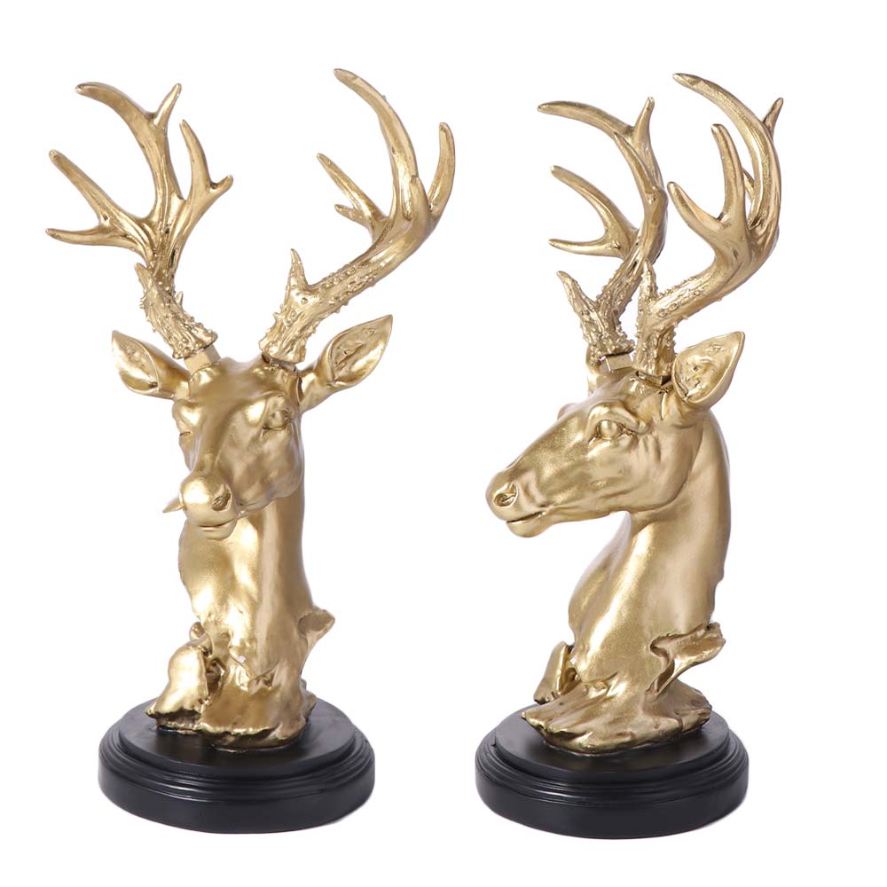Modern Deer Statue Resin Miniatures Figurine Art Craft Animal Sculpture  Prop