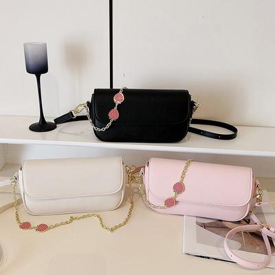 Fashion and Casual Simple Texture Baguette Bag Summer New Women's Shoulder Messenger Bag Small Square Bag