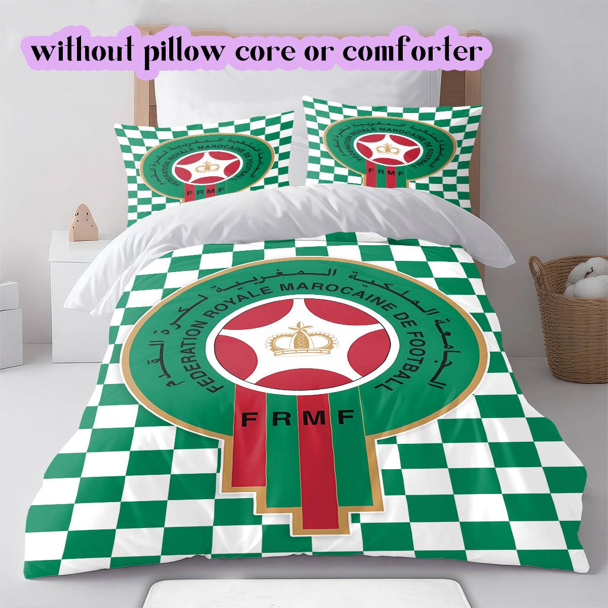 

Morocco national football team Pattern Bedding,Quilt Set Quilt Cover Pillowcase Home Birthday Gift (1*duvet cover+2*pillowcase,without core) 240x220cm