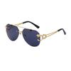 Rimless Vintage Sunglasses for Women Luxury Oversized Fashion Glasses Pilot Gradient Outdoor Shades Sun Glasses