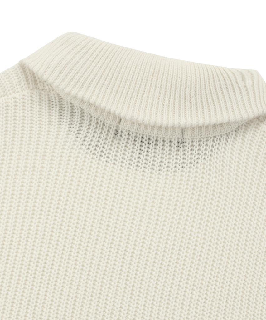 COLUMBIA UNIVERSITY 1754 Crown Overfit Half Zip-Up Sweater Cream