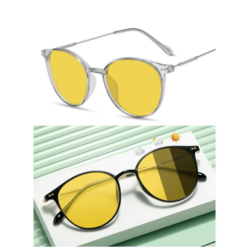 2PCS Ultra light and fashionable women's driving night vision goggles with color changing protective glasses