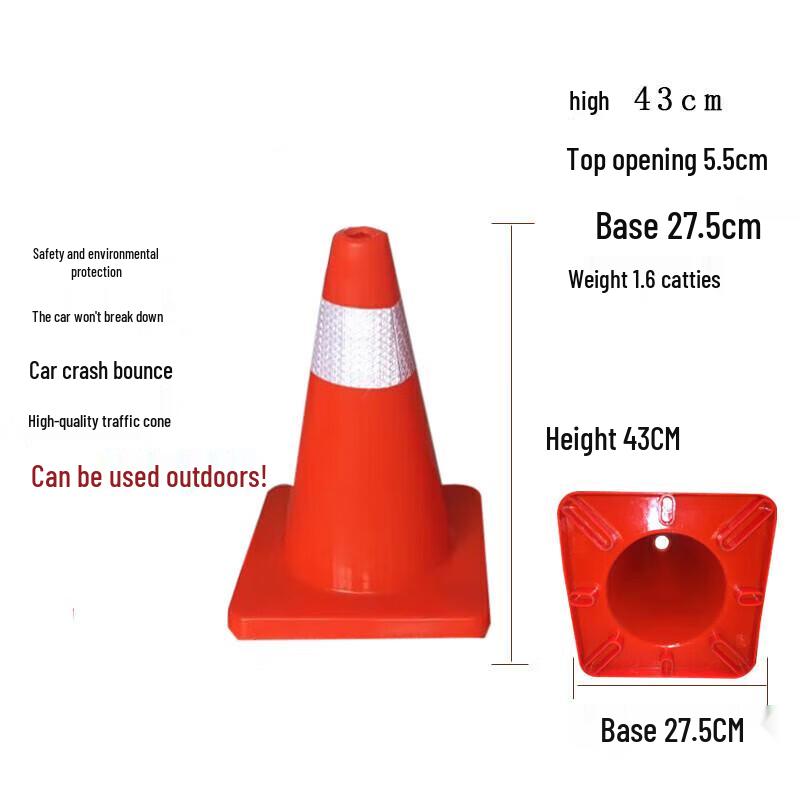 JinRuiFu Reflective PVC Traffic Cone with Handle