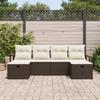 VidaXL Set de canapé de jardin modulable 6 pièces avec des coussins en poly rattan marron. Il est résistant aux intempéries 3359217