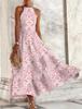 Women's Summer Sleeveless Print Slim Fit Midi Dress