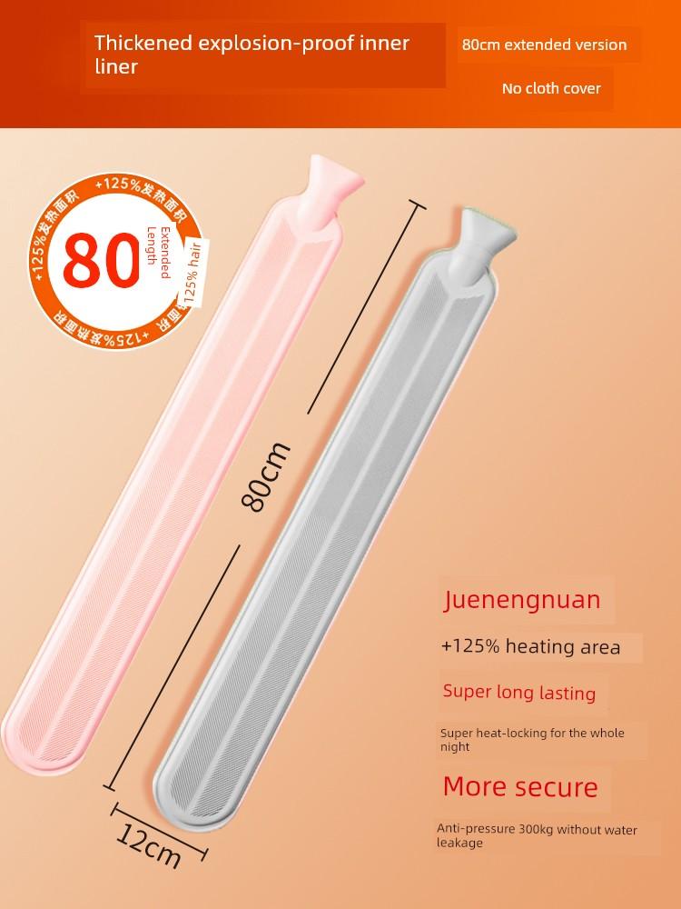 Extra-Long Hot Water Bottle for Winter, Warm Water Bag for Warming Beds and Quilts, Special for Children, Water-Fillable Hot Compress Device for Women