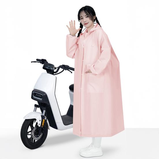 Yousheng Hooded Raincoat Waterproof EVA Button Zipper Closure Reusable Adults Ultralight Rainproof Thick Portable Outdoor Travel Rain Jacket Poncho
