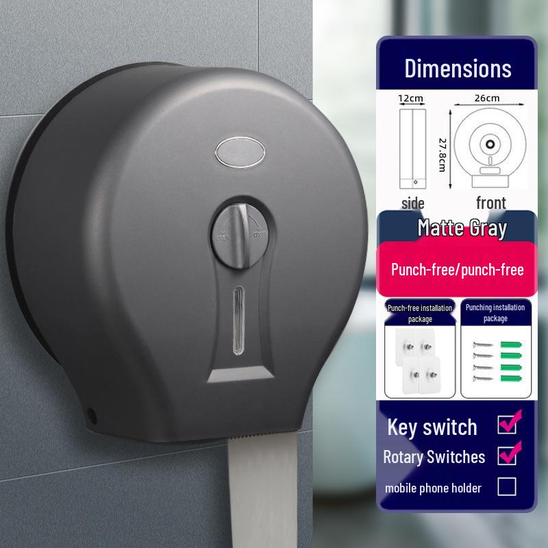 Wall-Mounted Waterproof Jumbo Toilet Paper Holder for Hotel Bathrooms