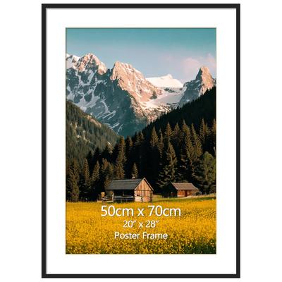 Rahmen für ein Fotoposter 50x70 Schwarz B2 Aluminium-Fotorahmen