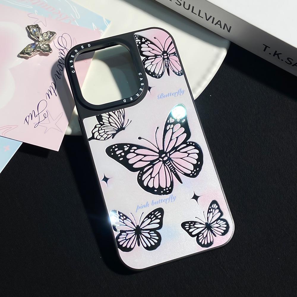 Anwendbar für das neue Apple 16/17 Promax Schmetterling Handyhülle iPhone 13/14 Spiegel Ins-Stil 15 Sturzfest