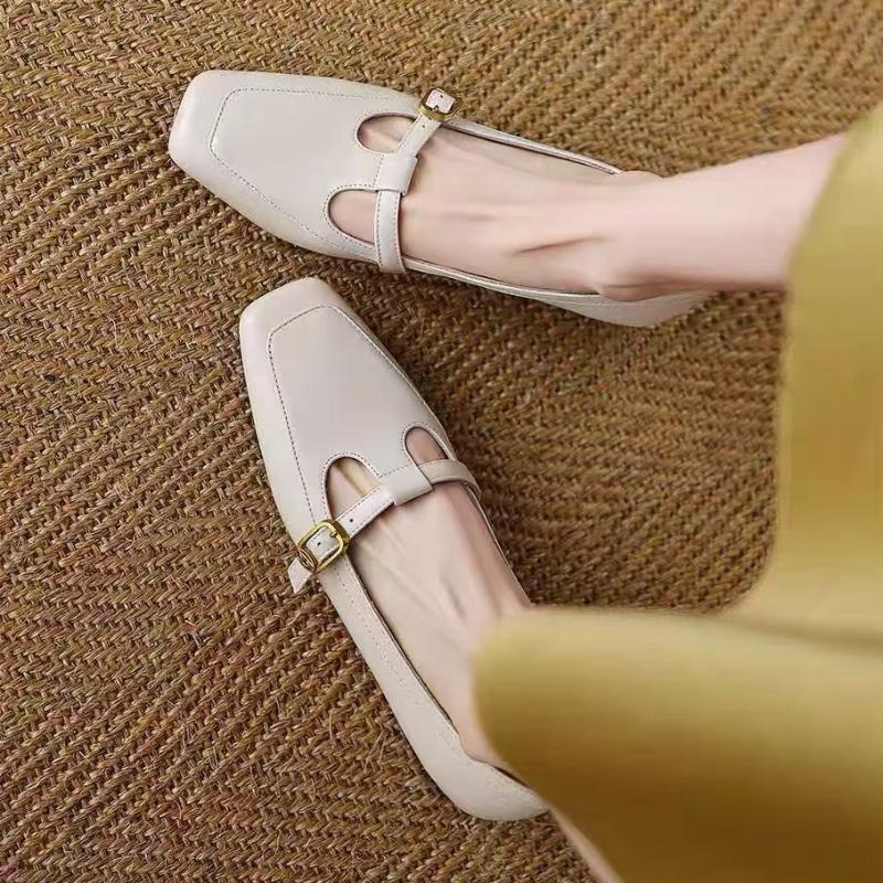 

Модная женская обувь с квадратным носком, на низком каблуке, одинарная, осенняя, модная, с мелким вырезом, на ремешке, водонепроницаемая, нескользящая, низкая 35 белый