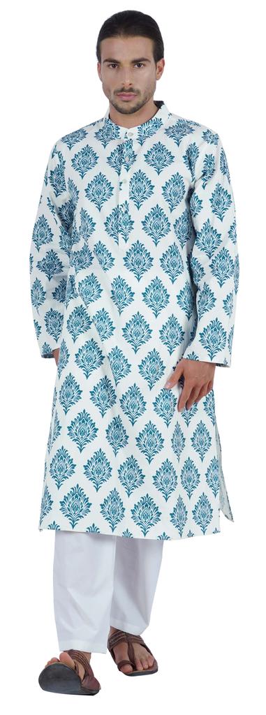 Atasi Designer Kurta For Men  s Printed Chinese Collar Summer Ethnic Party