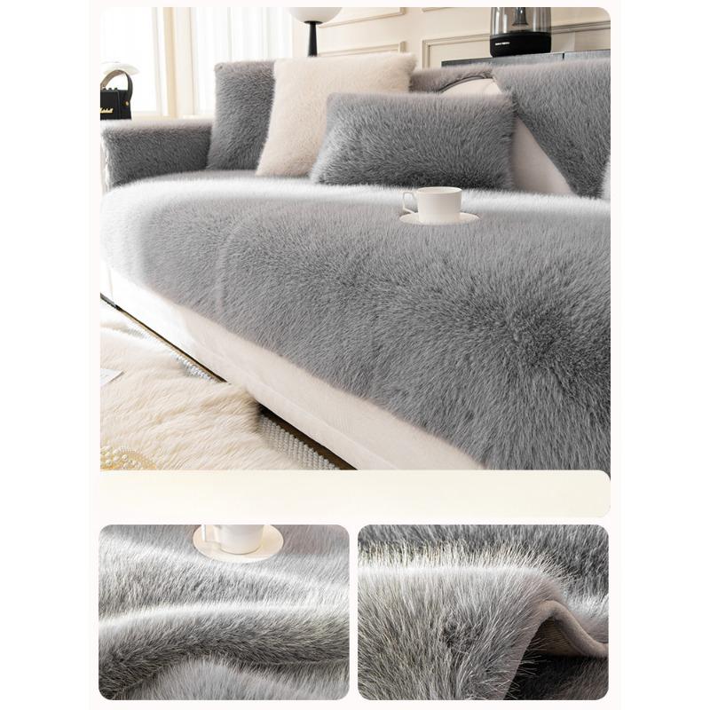 Sofa Cushion Winter Plush Cushion Thickened Light Luxury High-End Sofa Cover Full Covered