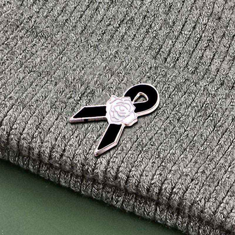 Esmalte Metal Cinta Camelia Cinta Fúnebre Pines Pines Decorativos de Solapa Regalo Insignias de Solapa Accesorios de Joyería