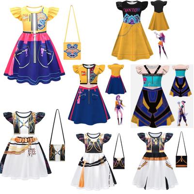 Kinder Kpop Dämonenjäger Kleid Kleidung Cosplay Kostüm Mädchen Cartoon Rumi Kleider Kinder Freizeit Mädchenkleid Halloween Weihnachten Party