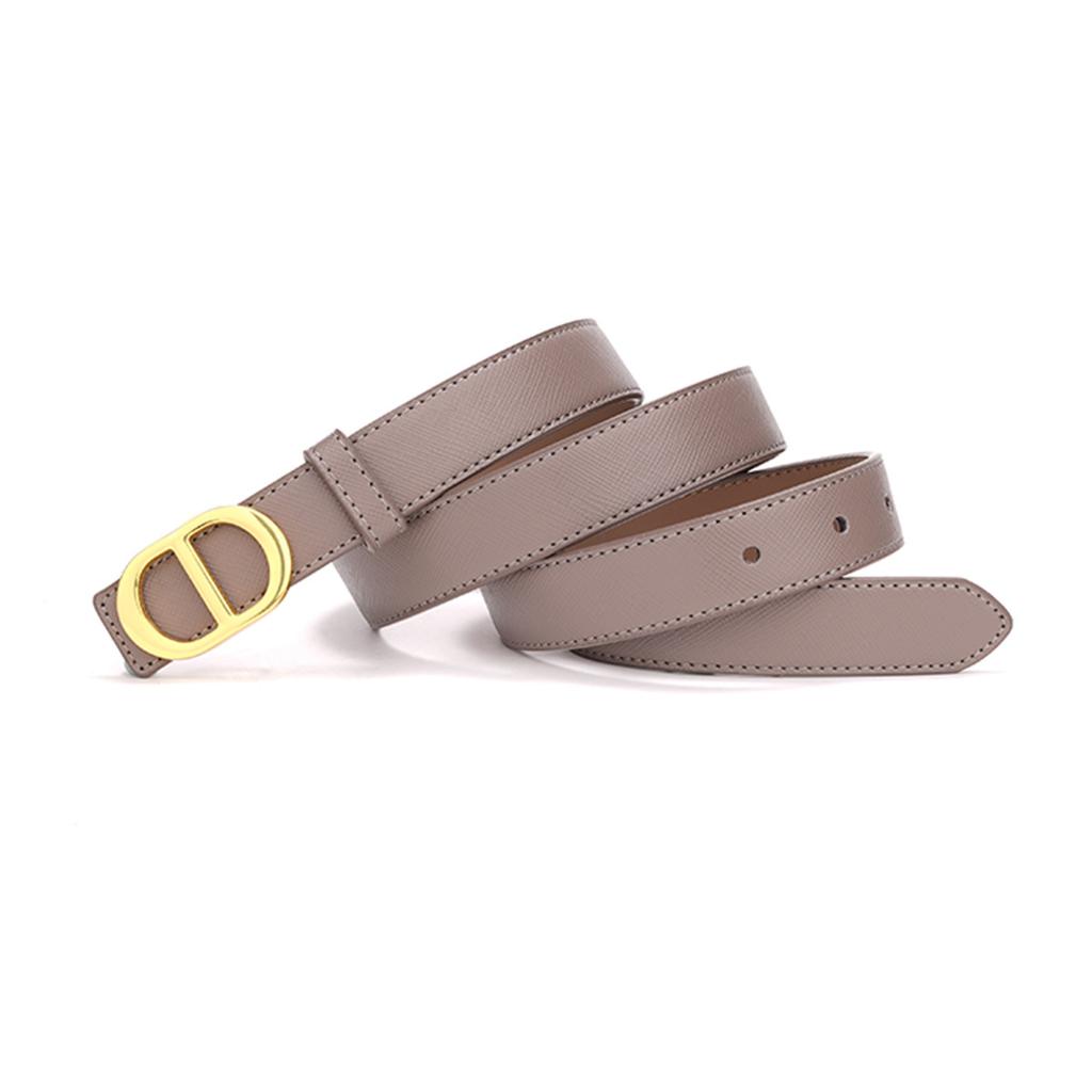 Smooth Buckle Women's Genuine Leather Belt Two-color Dual-purpose Versatile Decorative Jeans Trousers Cowhide Belt Women's Belt