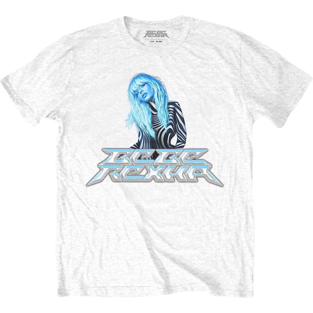 Men s Bebe Rexha Silver Logo Slim Fit T-shirt Large White L