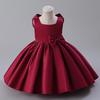 European & American Baby Girl's Satin Birthday & Flower Girl Dress with Big Bow