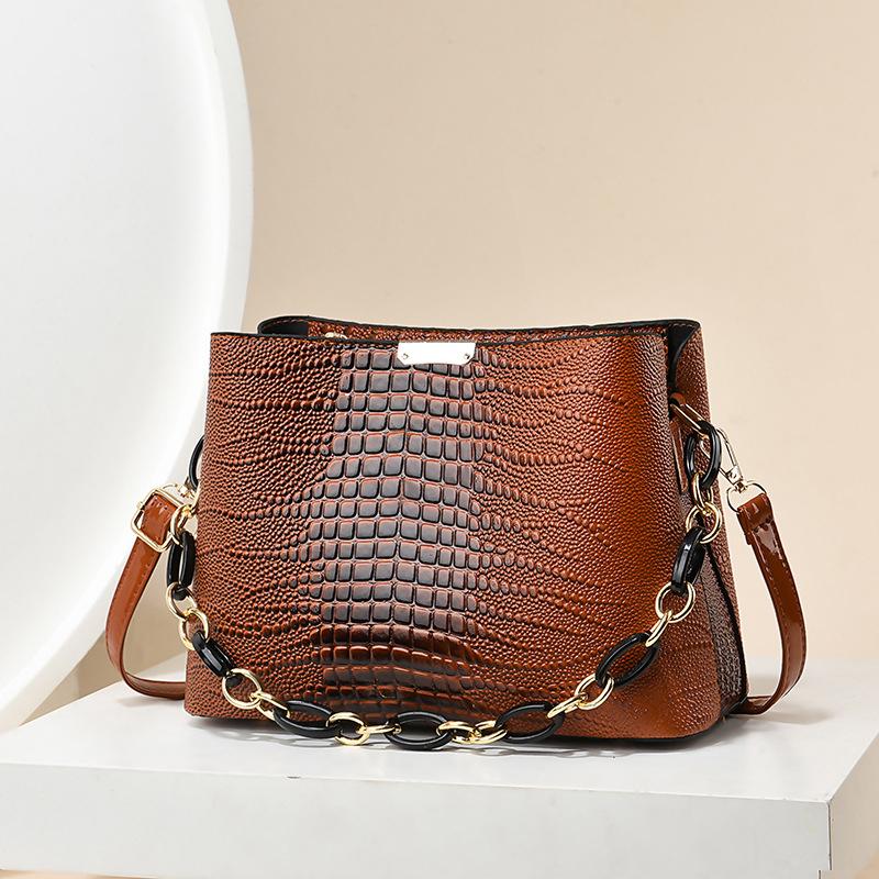 

Стандартная сумка-ведро с крокодиловым узором для женщин, простая сумка через плечо, женская сумка-тоут, роскошные сумки, сумка через плечо известного бренда