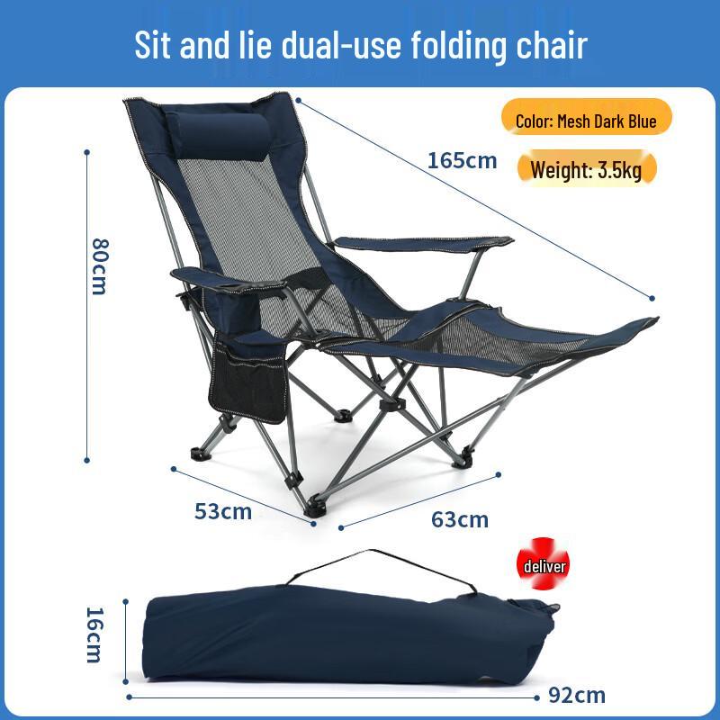 ZISIZ Outdoor Folding Recliner Camping Chair
