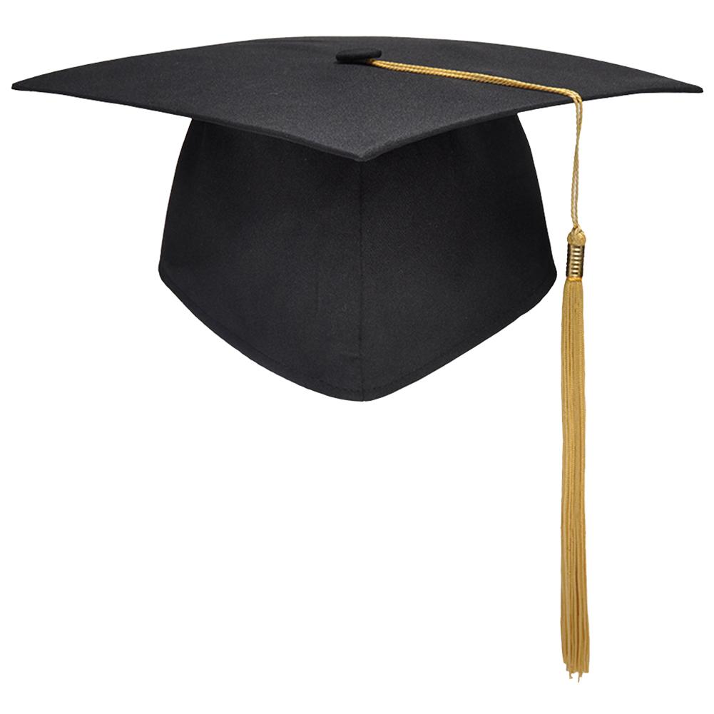Graduation Cap with Tassel Doctoral Hat Matte Student Bachelor Hat Bachelor Graduation Cap for High School University College золотой