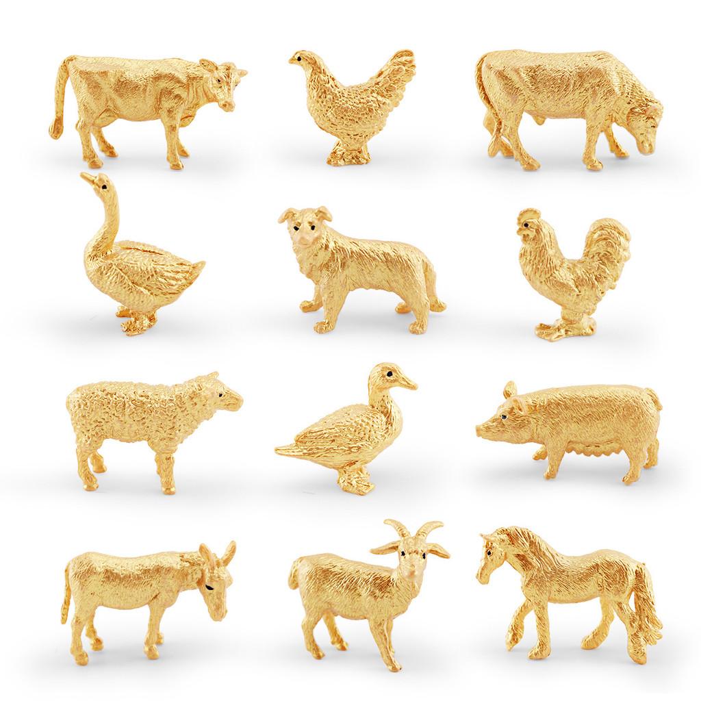 Miniature Pvc Farm Animal Model Pack With Static Livestock And Poultry For Collection And Decor