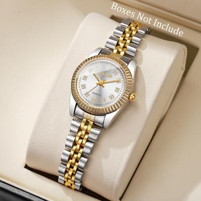 Montre à Quartz Femme Mode Strass Calendrier Montre-Bracelet Horloge Cadeau Reloj Mujer