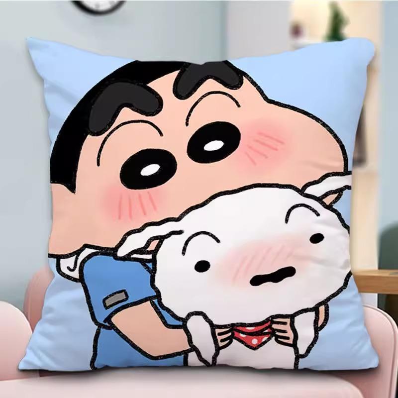 Cute Crayon Shin-chan Cartoon Pillowcases: Fun and Adorable Designs! Sofa Cushion Cover, Room Decoration, Gifts