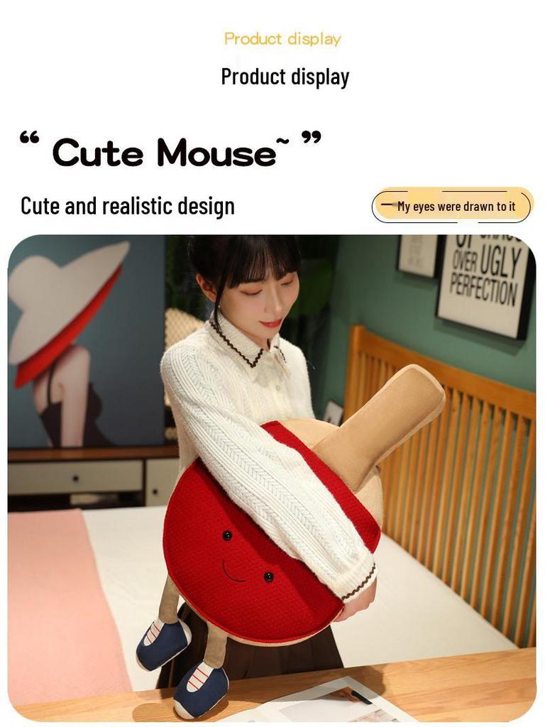 Children's Plush Ping Pong Racket Doll - Stuffed Animal Pillow for Bedtime