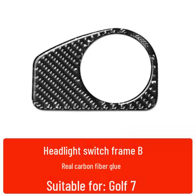 Compatible Carbon Fiber Interior Accessories for VW Golf 7: Console, Gear Shift, Cup Holder, A/C, Navigation Decor.