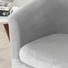 Club Armchair Cover, Velvet, Light Gray