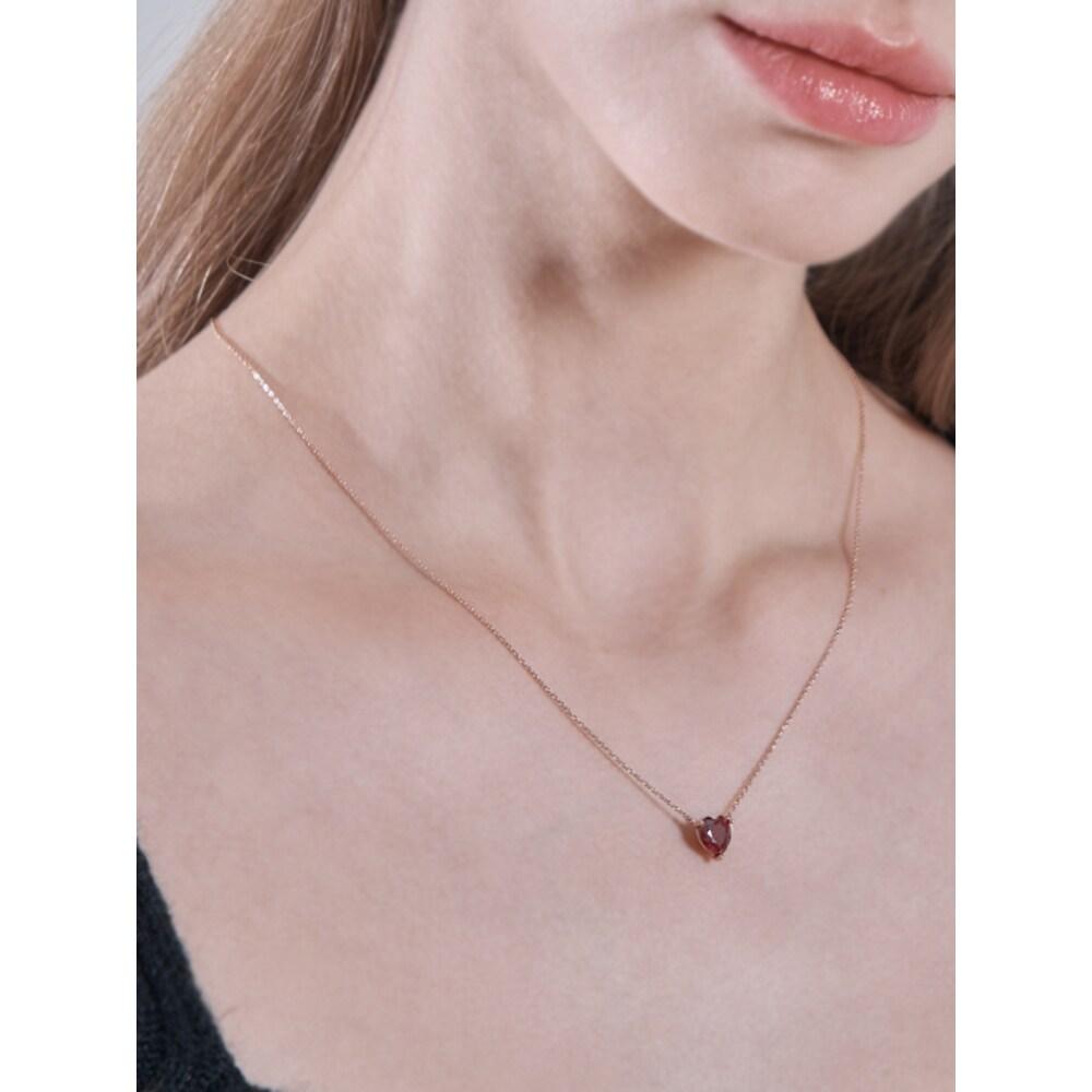 Colored Cubic Heart Necklace Elbrnn181