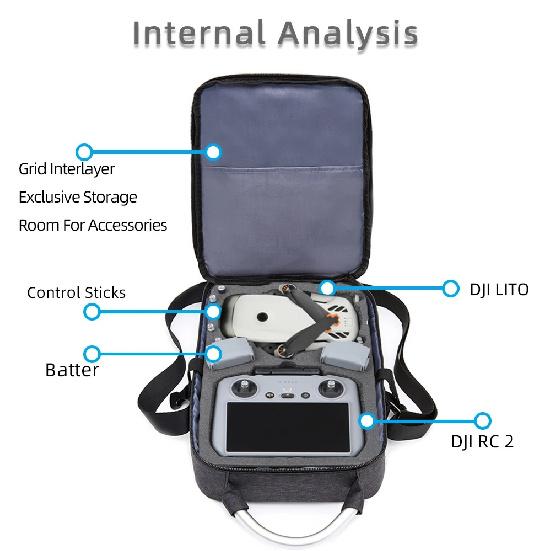 Drone Shoulder Bag for DJI Lito 1 Crossbody Sling Bag Portable Travel Storage Pack Outdoor Sling Case for DJI Lito X1 Accessory