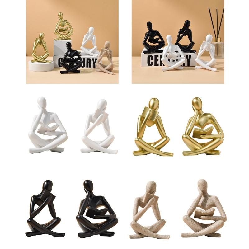 Creative Reader Decors for Wedding Gift Reading Human Figurines Resins Statue Decorations for Hotel Lobby