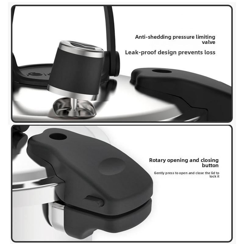 Portable Mini Stainless Steel Pressure Cooker with Folding Handle 1.9/2.7L Cooking Pressure Cooker for Outdoor Camping Cookware