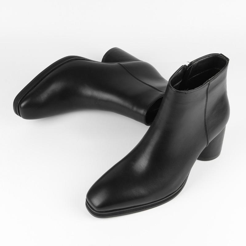 Fashion High Quality Chelsea Boots for Men Fashion Black Business Boots British Style Classic High Heel Ankle Boots Botas Para Hombre