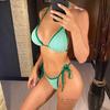 New Wrinkled Crinkled Splicing Bikini Female Swimsuit Women Swimwear Two-pieces Bikini Set Padded Bather Bathing Suit Swim