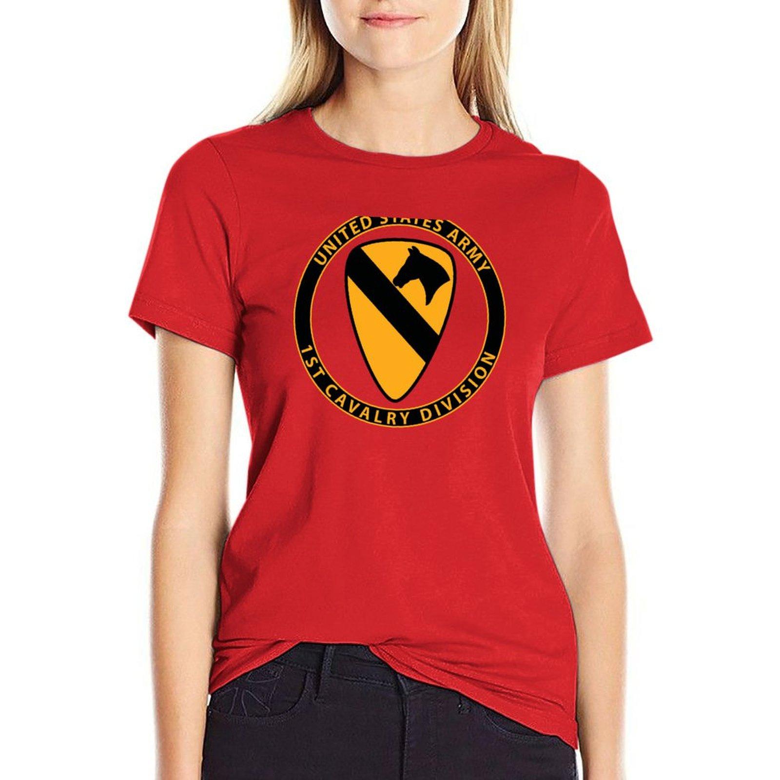 1st Cavalry Division Tshirt Tops Animal Prinfor Tees Female Tight Shirts For Unisex S