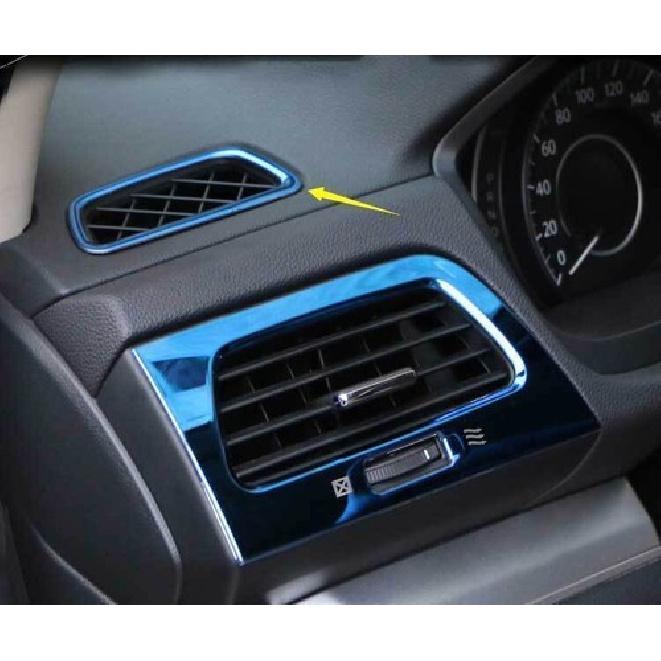 For Honda CR-V CRV 2012-2016 Blue Steel Dash L&R AC Air Outlet Vent Trim 2Pcs