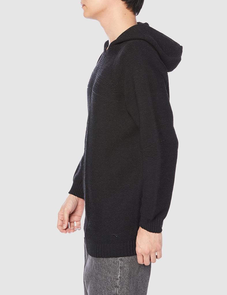 Mizuno B2MC1511 Whole Garment Knit Size M Men's Hoodie, Seamless, Moisture-Wicking, Heat-Generating, Sportswear, Black,