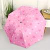 Automatic Folding Umbrella Pink and White Stars. Portable Collapsible Design, Casual Outdoor Accessory, Christmas Birthday Fes