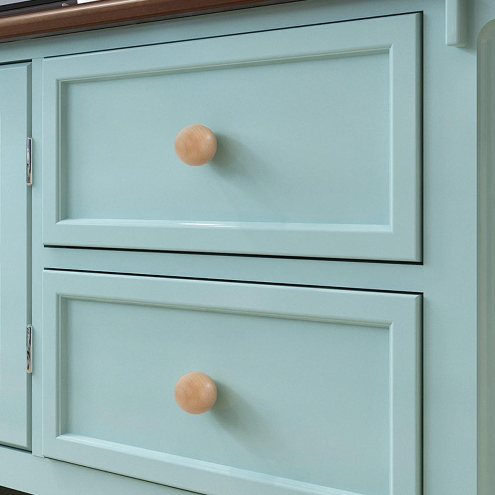 6564 40mm Diameter Drawer Pull Knob Single Hole Wooden Round Ball Cabinet Wardrobe Furniture Handle