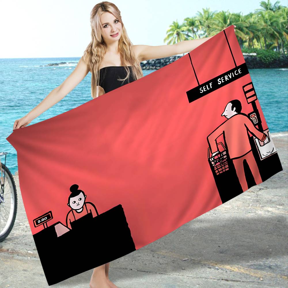 J-Jean Art Jullien Mikrofaser Bedrucktes Strandtuch Bergsteigen Yoga Strand Schwimmen Laufen Saugfähiges Weiches Handtuch