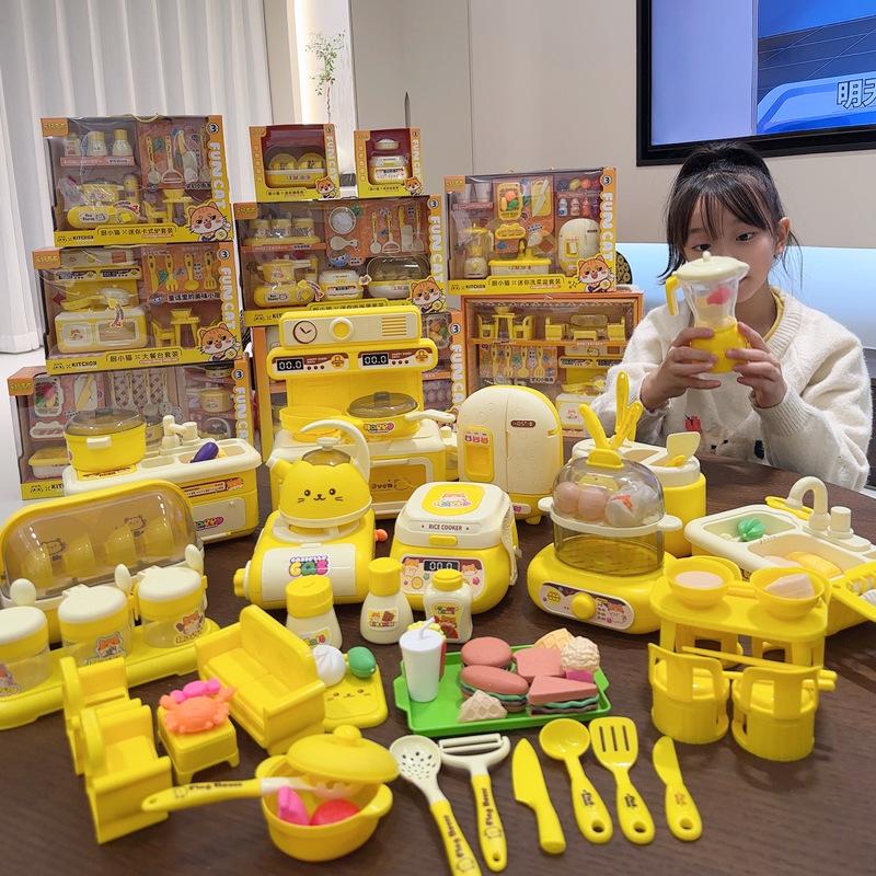 Mini Rice Cooker Play Set for Kids - Cat Design Toy