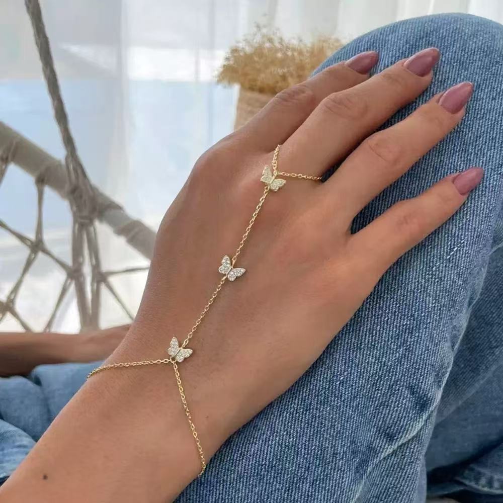 Schmetterling Wasser Diamant Armband für Damen mit galvanisiertem Tierdesign Geschenk für Jahrestage